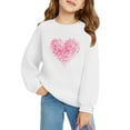 thumbnail image 3 of GaThRRgYP Spring Tops for Women,Summer Tops for Women,Boys and Girls Valentine's Day Printed Fashionable and Cute Round Neck Printed Long Sleeved Hoodie Top White#3 9 Years, 3 of 3