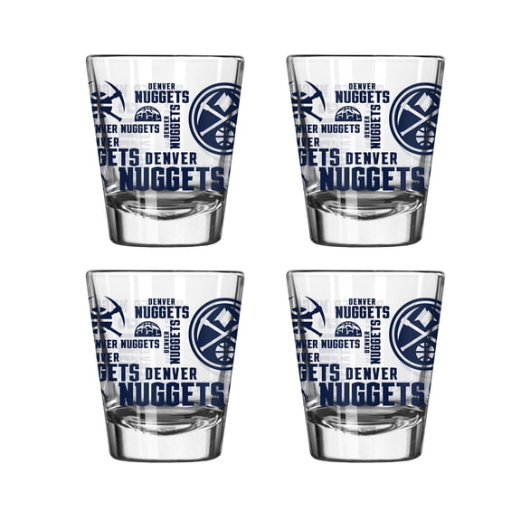 Logo Brands Denver Nuggets 4-Pack 2oz. Shot Glass Set