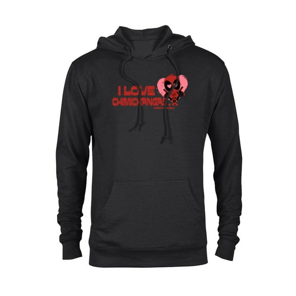 Marvel Deadpool I Love Chimichangas More Than You Valentine - Pullover Hoodie for Adults - Customized-Black