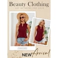 thumbnail image 7 of Nlife Women Elegant V Neck Sleeveless Flowy Pleated Tank Top, 7 of 7