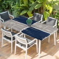 thumbnail image 2 of Navy Blue Striped Table Cloths for 3 Foot Rectangle Tables, Farmhouse Stripes Modern Abstract Art Patio Waterproof Elastic Fitted Tablecloths, Washable Rectangular Table Cover for Camping, 2 of 8