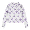 thumbnail image 5 of Bnwani Sweatshirt for Girls Zip Mock Neck Long Sleeve Half Zip Crop Fleece Sweatshirt Printed Pullover Size 7-8, 5 of 5