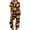 Orange, variant on Women Halloween Pajamas Set Print Halloween Pj Set 2-Piece Outfit Short Sleeve Top and 7/8 Pants for Parties, Daily Wear Black L