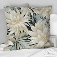 thumbnail image 2 of Designart "Exotic Floral Pattern in Grey and White" Floral Printed Throw Pillow, 2 of 5