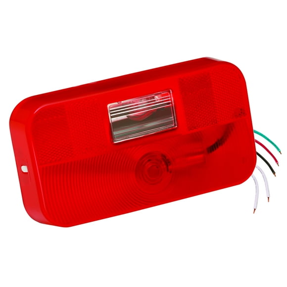 Bargman 34-92-002 Trailer Light 92 Series Stop/ Tail/ Turn Light; Red Lens; 8-9/16 Inch X 4-9/16 Inch X 2-1/8 Inch Size; With White Base And Backup