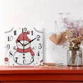 thumbnail image 2 of Red Hat Snowman Wall Clock Decorative Square Silent Non-Ticking Operated Clocks Aesthetic for Bedroom Living Room, 2 of 8