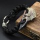 thumbnail image 1 of Odin Raven Skull Bracelet Mens Slavic Paracord Rope Bracelet Punk Biker Rock Party Accessories Nordic rune Jewelry, 1 of 5