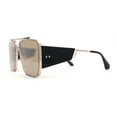 thumbnail image 3 of Luxurious Rectangle Flat Top Bridge Racer Metal Rim Officer Sunglasses Gold Black Mirror, 3 of 4