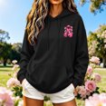 thumbnail image 2 of JOANKDMI Women's Boxing Gloves Pink Ribbon Hoodies Breast Cancer Awareness Graphic Pullover Sweatshirt Long Sleeve Pocket Drawstring Activewear Fight Like a Girl, 2 of 6