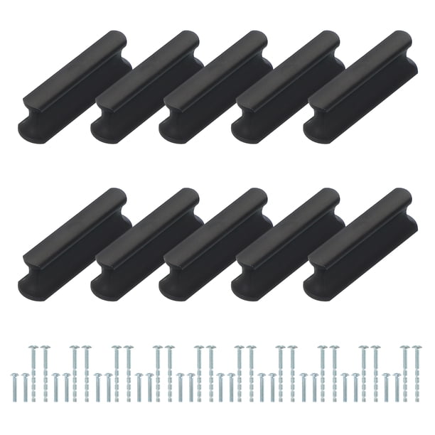 Tiradores de gabinete de cocina Uxcell de centro de agujero, tiradores de cajón de cocina para alacena, tiradores negros de 1.26 pulgadas (32 mm)