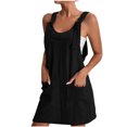 thumbnail image 2 of FcBaudy Camisole Sans Manches Robe Col en V, Robes d'Été pour Femmes, Robes de Mode pour Femmes Robe Unie Sans Manches à Bretelles avec Poches, 2 of 5