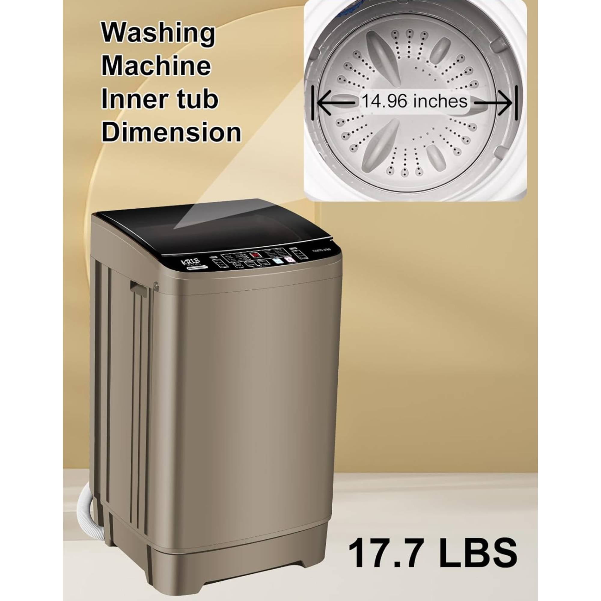 Portable Washing Machine 17.7 lbs Full Automatic Washer and dryer with 10 Programs & 8 Water Levels Lavadora Laundry Machine for Apartment,Bathroom,RV, Gold