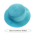 thumbnail image 6 of NUZYZ Women Straw Hat Sun Anti UV Wide Brim Flat Top Solid Color Foldable Breathable Outdoor Camping Fishing Sun Cap Vacation Beach Hat, 6 of 8