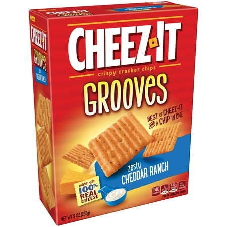 Merlot Cheddar - (2 Pack) Cheez-It Grooves Zesty Cheddar Ranch Crispy Cracker Chips 9 oz. Box