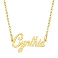thumbnail image 1 of KISPER Collier Pendentif Prénom Personnalisé en Acier Inoxydable Plaqué Or 18K, Cynthia, 1 of 6