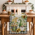 thumbnail image 2 of Table Runner 70 Inches Long for Kitchen Dining, Sunflower Gnomes Dresser Scarf Farmhouse, Dining Table Decorations for Wedding/Parties, Spring Farmhouse Vintage Daisy Floral Leaf 13 x 70 In, 2 of 8