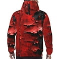thumbnail image 7 of Pofeuu Abstract Red Textured Canvas Print Mens Casual Hooded Collar Drawstring Hoodies Pullover Sweatshirts Casual Long Sleeve Shirts-X-Large, 7 of 7