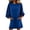 Dark Blue, variant on Women's Longline Sweatshirt, Oversized Solid Color Pullover with Pocket, Casual Round Neck Long Sleeve Top, Loose Fit Lounge Wear, Daily Wear Shirt Beige L