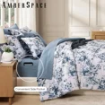 thumbnail image 3 of Amberspace Botanical Flowers Design 7-piece Bed in a Bag Comforter Set with Sheets,Grey Blue,Queen, 3 of 8