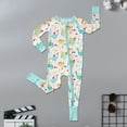 thumbnail image 4 of Baby Girl Rompers Toddler Fall Winter Full Zip Footless Pajamas Dinosaur Print Long Sleeve Zipper One Piece Jumpsuits Bodysuit Baby Rompers Light Blue 6 Months-12 Months, 4 of 7