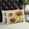 thumbnail image 4 of Sunflower Flowers Throw Pillow Cover 24 x 36 Inch Decorative Pillow Cover Vintage Spring Summer Floral Botanical Lumbar Pillowcase Seasonal Rectangle Cushion Case for Couch Sofa Bed Living Room, 4 of 7
