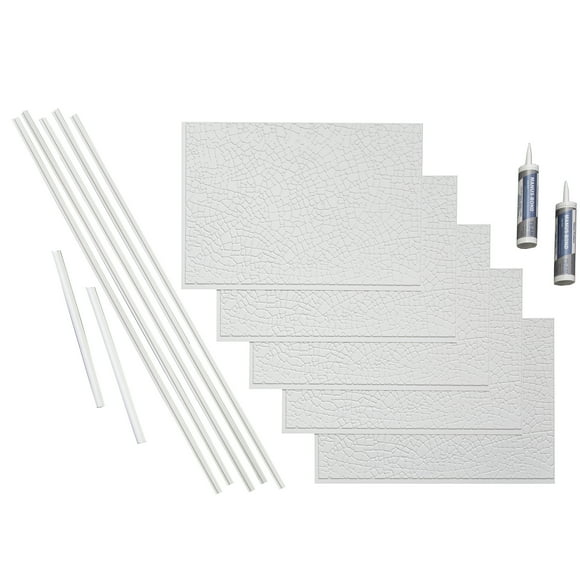 Fasde Skyline Vinyle Décoratif Dosseret 15 Pieds Carrés Kit en Blanc Mat
