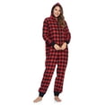 thumbnail image 3 of Ashford & Brooks Women's Flannel Hooded One Piece Pajama Union Jumpsuit, 3 of 6