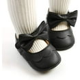 thumbnail image 2 of Baby Girls Mary Jane Flats with Bowknot Flowers,Princess Wedding Dress Ballet Shoes Non-Slip Toddler First Walkers Newborn Crib Shoe, 2 of 7