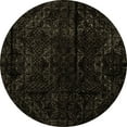 thumbnail image 1 of Ahgly Company Indoor Round Abstract Brown Modern Area Rugs, 3' Round, 1 of 4