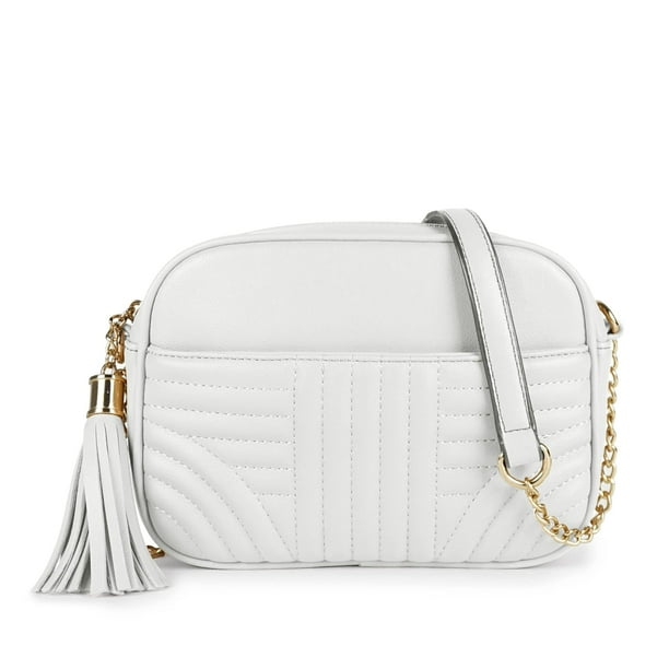 Bandolera EVVE acolchada para mujer, bolsa blanca para cámara