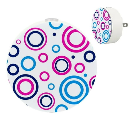 

YZUOUZY Night Lights Plug into Wall Small Lamp Small Bedside Lamps Set of 2 Dots Circles Modern Art Abstract Art