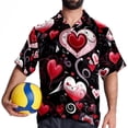 thumbnail image 4 of Valentine's Day Love Men's Short Sleeve Beach Shirts, Casual Button Down Poplin Printed Summer Tops - Unisex, 4 of 6