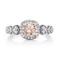thumbnail image 3 of Gem Stone King Peach Morganite 925 Sterling Silver Women Engagement Ring (0.92 Ct Round, Available in Size 5, 6, 7, 8, 9), 3 of 6