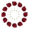 thumbnail image 1 of 12 Pcs Ramilletes de Rosa con Alfileres para Hombres Ceremonia de Boda Aniversario Cena Formal Fiesta Vino Tinto, 1 of 5