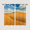 thumbnail image 2 of Desert Curtains Grommet Light Filtering Window Drapes Nature Scenery Yellow Sand Print Pattern Privacy Curtain Panels for Bedroom Living Room 2 Panels 42 x 63 Inch, 2 of 6