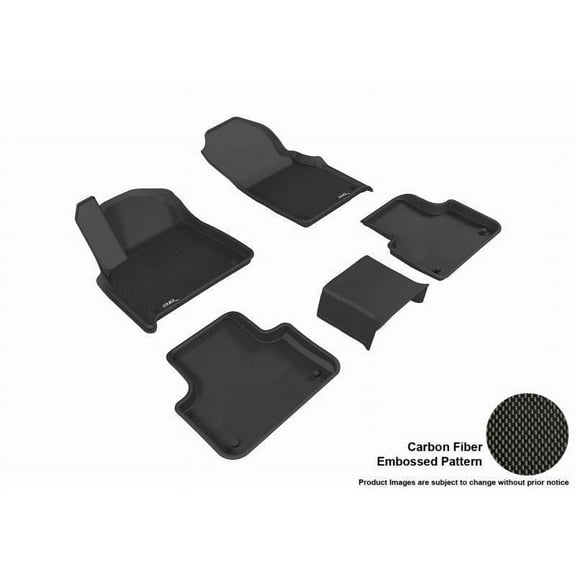 3D MAXpider 2017-2024 Fits Audi Q7 2019-2024 Q8 2020-2024 SQ7 SQ8 5-Seats 1st Row 2nd Row Kagu Carbon Fiber Embossed Pattern Black Floor Mat L1AD04001509