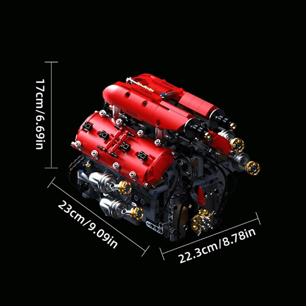 Engine Building Block Sets-V8 Engine Model Kit that Runs for Adults & Teens 14+ STEM Car Engine with Motors for Desk Display & Gifts