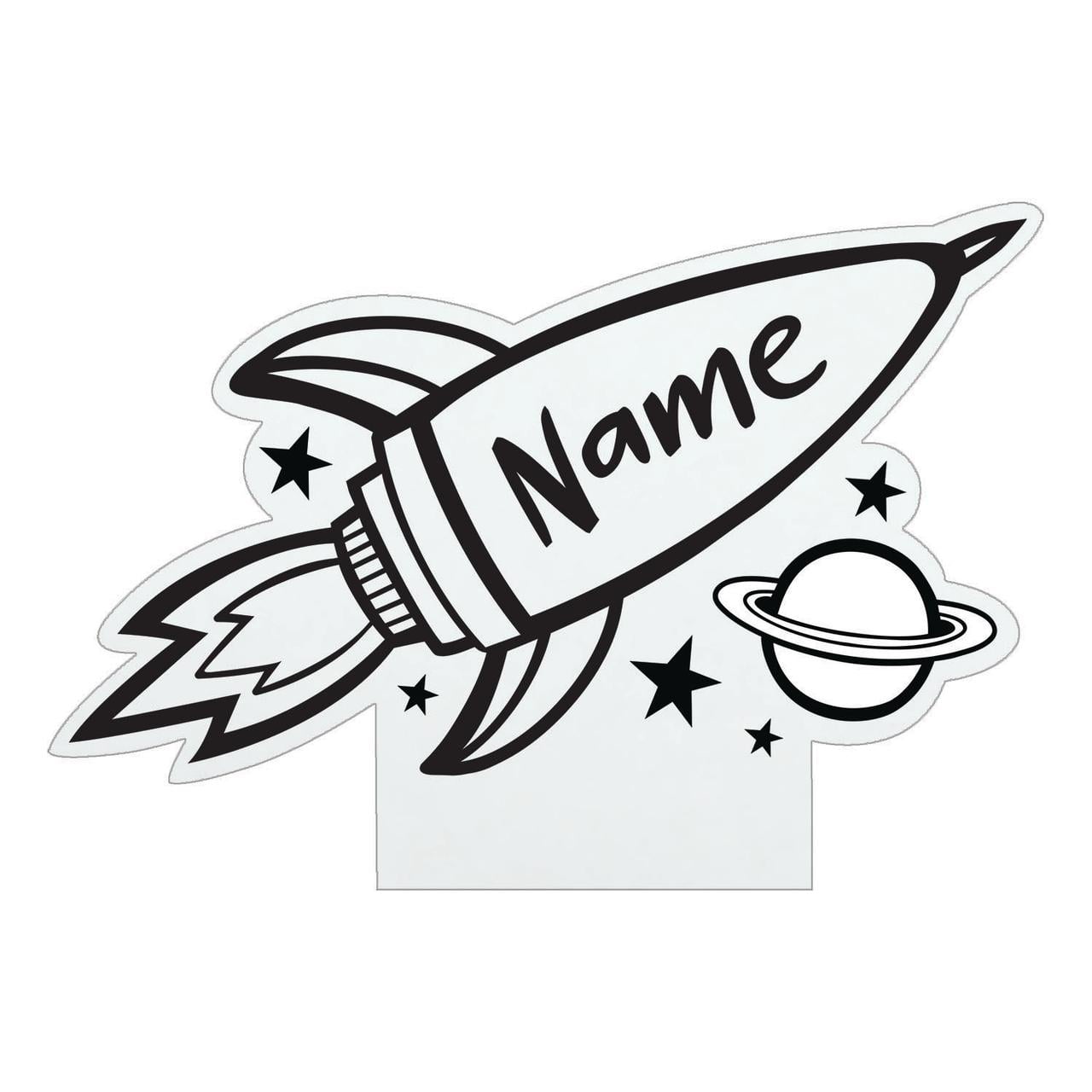 Personalized Planet Spaceship and Space Themed Multicolor LED Night Light with Custom Name Laser Engraved on Acrylic Design Insert