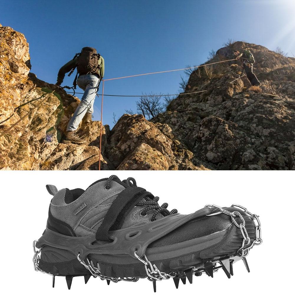 spiked climbing shoes