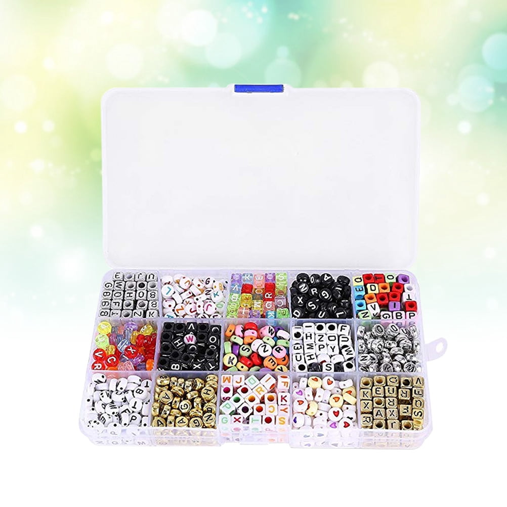 SHOWERORO 1100Pcs Acrylic Cube Letter Beads for Bracelets, , Assorted Colors, Perfect for Friends