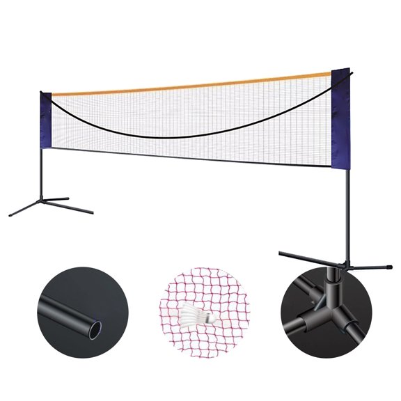 Height Adjustable Badminton Net, Badminton Net Set, Great for Playing Badminton, Modified Volleyball, Tennis, Soccer, and More, for Schoolyards, Training Grounds or Courtyards