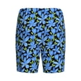 thumbnail image 2 of Lsque Blue Flowers Mens Sleep Pajama Shorts,Short Pajama Pants, Cotton Ultra-Soft Knit-Small, 2 of 9