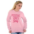 thumbnail image 3 of Breast Cancer Survivor Positive Vibes Women Crewneck Sweatshirt Brisco Brands S, 3 of 6