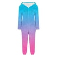 thumbnail image 6 of Xdegoge Adult Onesie Pajamas Womens Fleece Gradient Zip Up Fuzzy Pjs Loungewear Sleep Pajama One Piece Hooded Funny Jumpsuits Homewear, 6 of 6