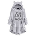 thumbnail image 2 of TIMIFIS Sweat à Capuche pour Femmes, Col Boutonné, Cordon de Serrage, Pull Décontracté à Manches Longues avec Poches - Automne, 2 of 6