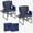 Blue&Blue, variant on Set of 2 Foldable Director Chairs with Side Pockets and Foldable Backrest, Portable Lightweight Aluminum Makeup Artist Chair for Camping, Events and Studio