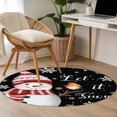 thumbnail image 4 of Round Rugs 3.3Ft, Black Snowman Christmas Round Area Rug Washable Indoor Throw Carpet, Xmas Snowflake Birds Soft Non Slip Circle Rug for Laundry Room Patio Home Decor Aesthetic, 4 of 8