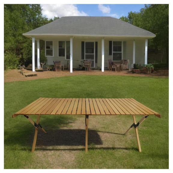 Multi-Function Wooden Foldable Portable Patio Dining Table, Natural Indoor and outdoor universal ,Natural