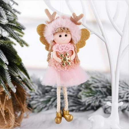

TALKVE Simple lightweight and wear resistant Christmas Angel Plush Doll Pendant Xmas Tree Hanging Decoration Party Ornaments