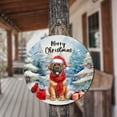 thumbnail image 3 of Merry Christmas Mastiff Enjoys Woofmas Winter Xmas Holiday Round Wood Sign Mastiffs Dog Lover Gifts Idea Hanging Wall Home Decor - 02022, 3 of 5